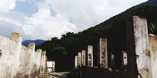 Panoramic shot of old building against sky