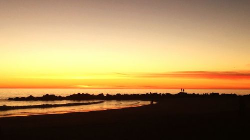 Scenic view of sea at sunset