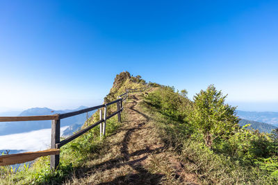 Scenic view of sea against blue sky