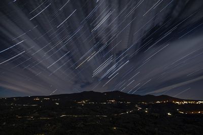 Scenic view of illuminated city against sky at night