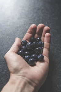 Close-up of hand holding fruit