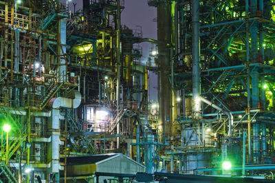 Night view of factories in kawasaki city