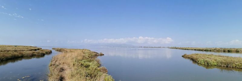 Panoramic view of lake against sky