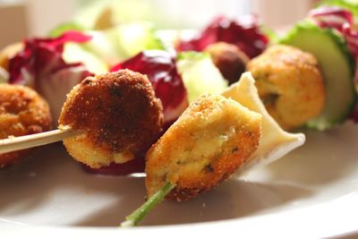 Close-up of food served in plate