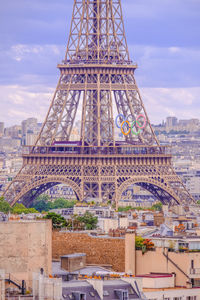 Low angle view of eiffel tower