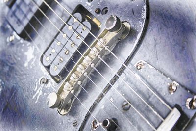 High angle view of guitar