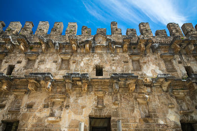 Roman amphitheater of aspendos ancient city near antalya, turkey. an antique ruined city