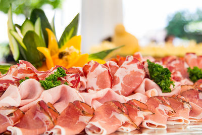 Close-up of fresh salad in plate