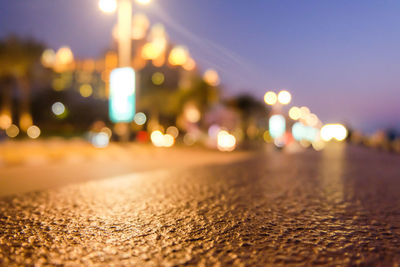 Close-up of illuminated lights at night