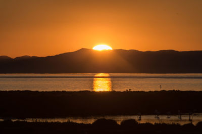 Scenic view of sea during sunset