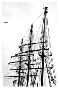 Low angle view of ship against clear sky
