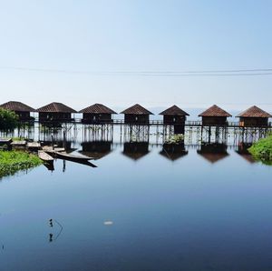 Reflection of built structure in water