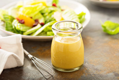 Close-up of food on table