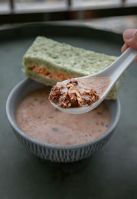 Close-up of food in bowl on table