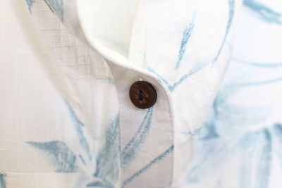 Full frame handmade button down shirt.close up.