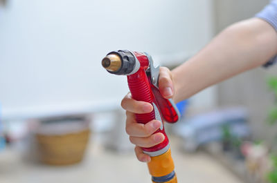 Close-up of hand holding toy