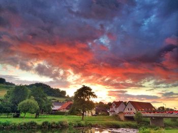 Scenic view of landscape against cloudy sky