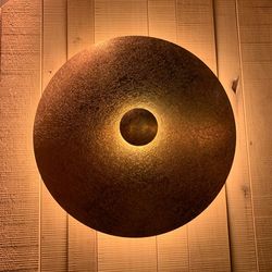 Directly above shot of cake on table against wall