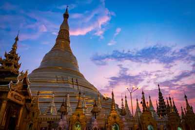 Panoramic view of temple building against sky