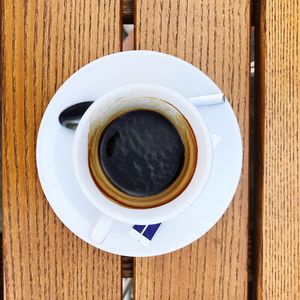 Directly above shot of coffee on table