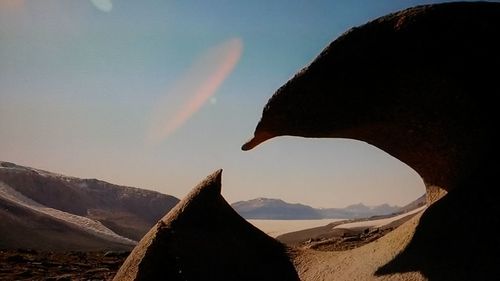 Close-up of mountains against sky