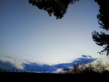 Landscape against clear blue sky