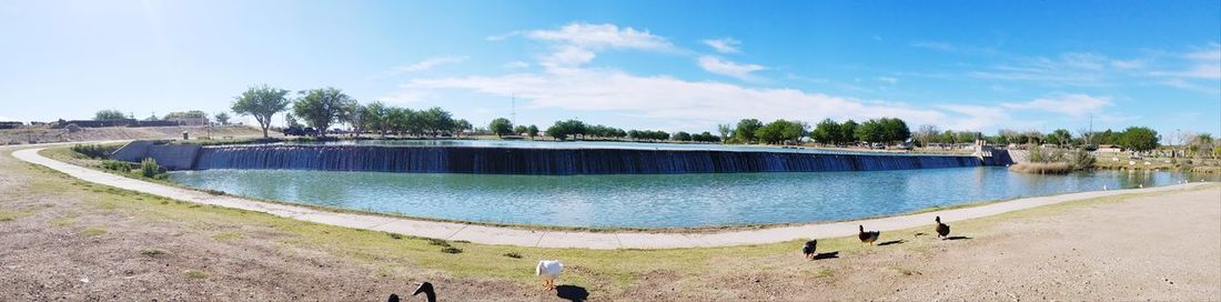 View of swimming pool against sky