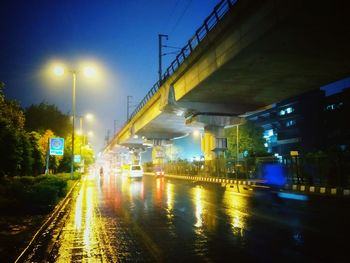 Illuminated street light at night