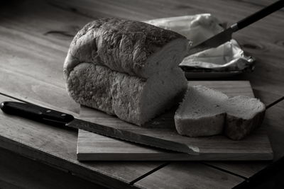 Close-up of bread on table