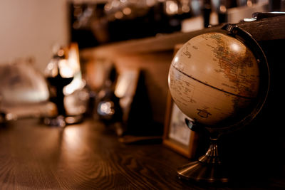 Close-up of trophy on table