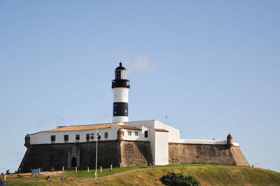 Low angle view of historic building against clear sky