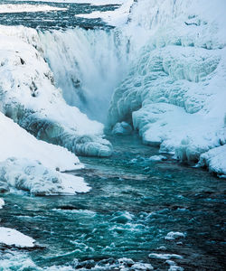 Scenic view of frozen river