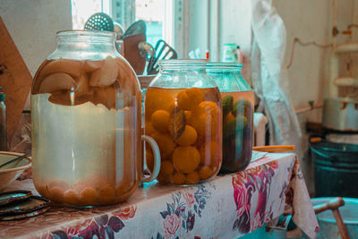 Close-up of food on table