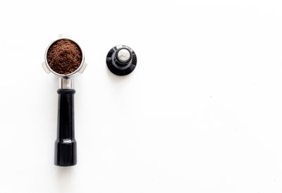 High angle view of coffee on table