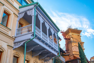 Low angle view of traditional building against sky