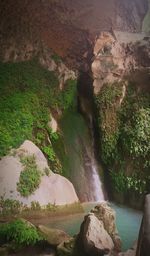 Scenic view of waterfall