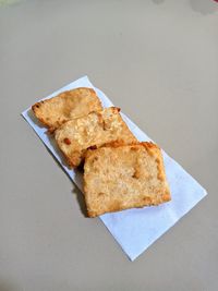 Close-up of bread in plate