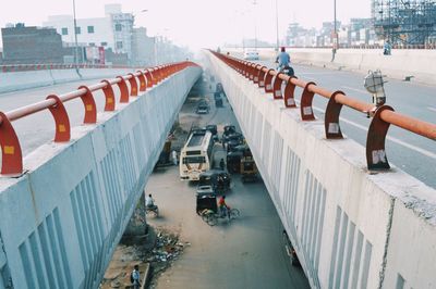 View of bridge over river