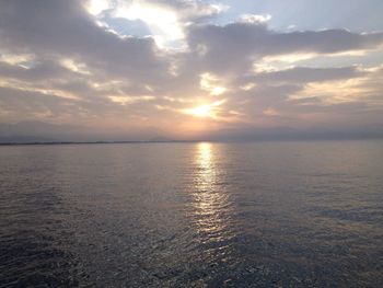 Scenic view of sea at sunset