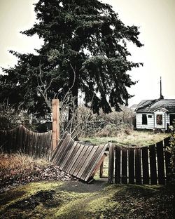 Built structure with trees in background