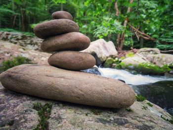 Stack of stones on rock