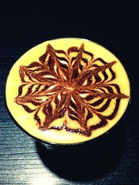 High angle view of coffee on table