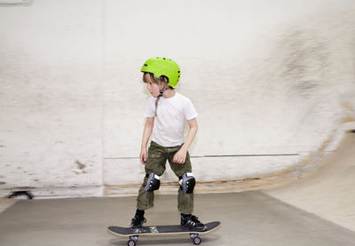 Boy skateboarding