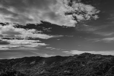 Low angle view of mountain against sky