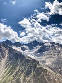 Aerial view of dramatic landscape against sky