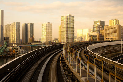 Yurikamome elevated train line, tokyo, kanto region, honshu, japan