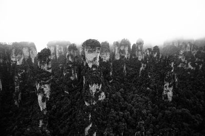 Rock formations at zhangjiajie national forest park