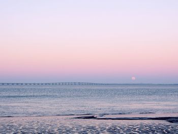 Scenic view of sea at sunset