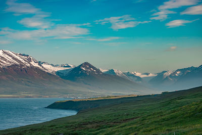 Scenic view of mountains against sky