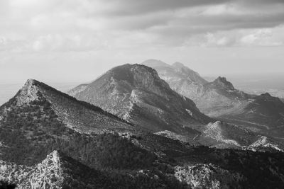 Low angle view of mountains against sky